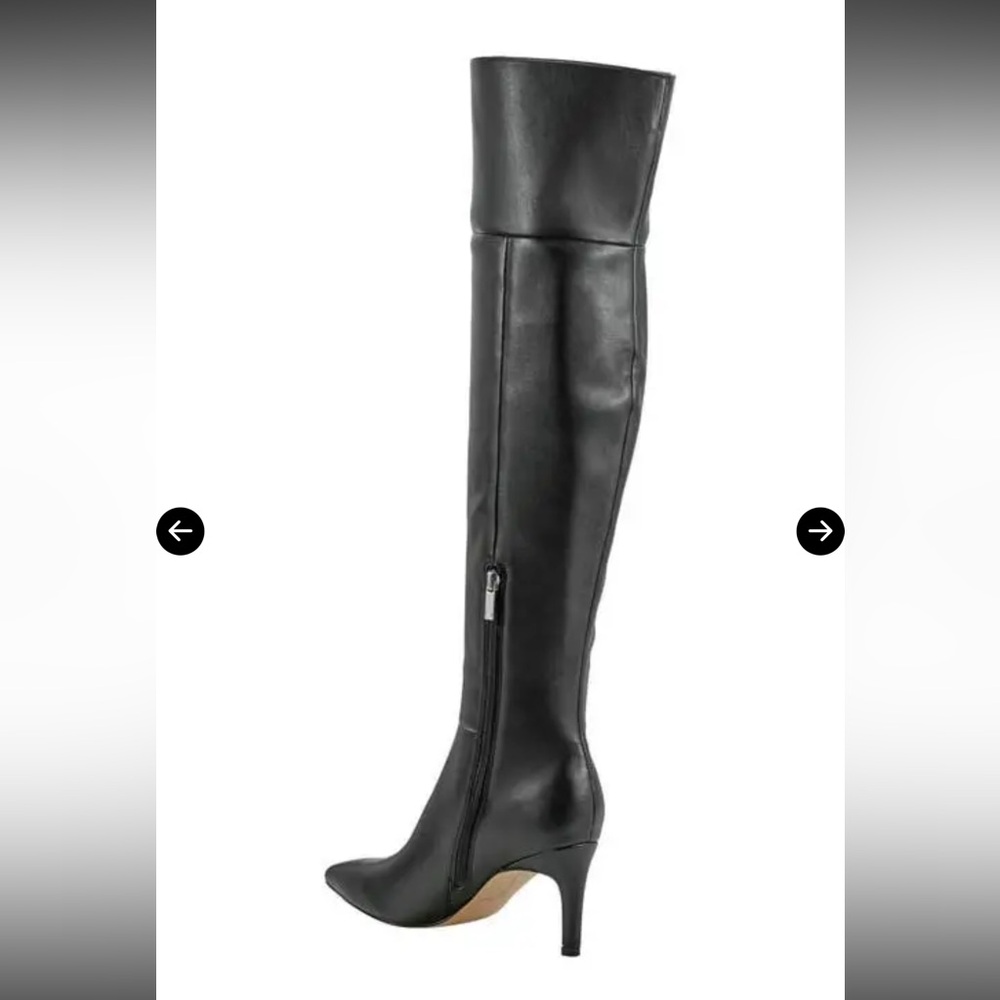 Marc Fisher Black Heeled Knee-High Boots - Picture 2 of 7